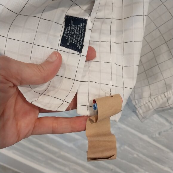 Burberry Dress Shirt Men 16.5 35 White Black Striped Long Sleeve Plaid Button Up - Picture 11 of 14